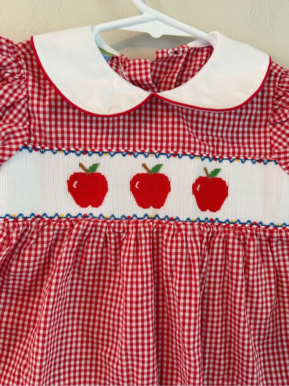 Velani Classics Red Gingham Apple Smocked Set - Picture 3 of 5